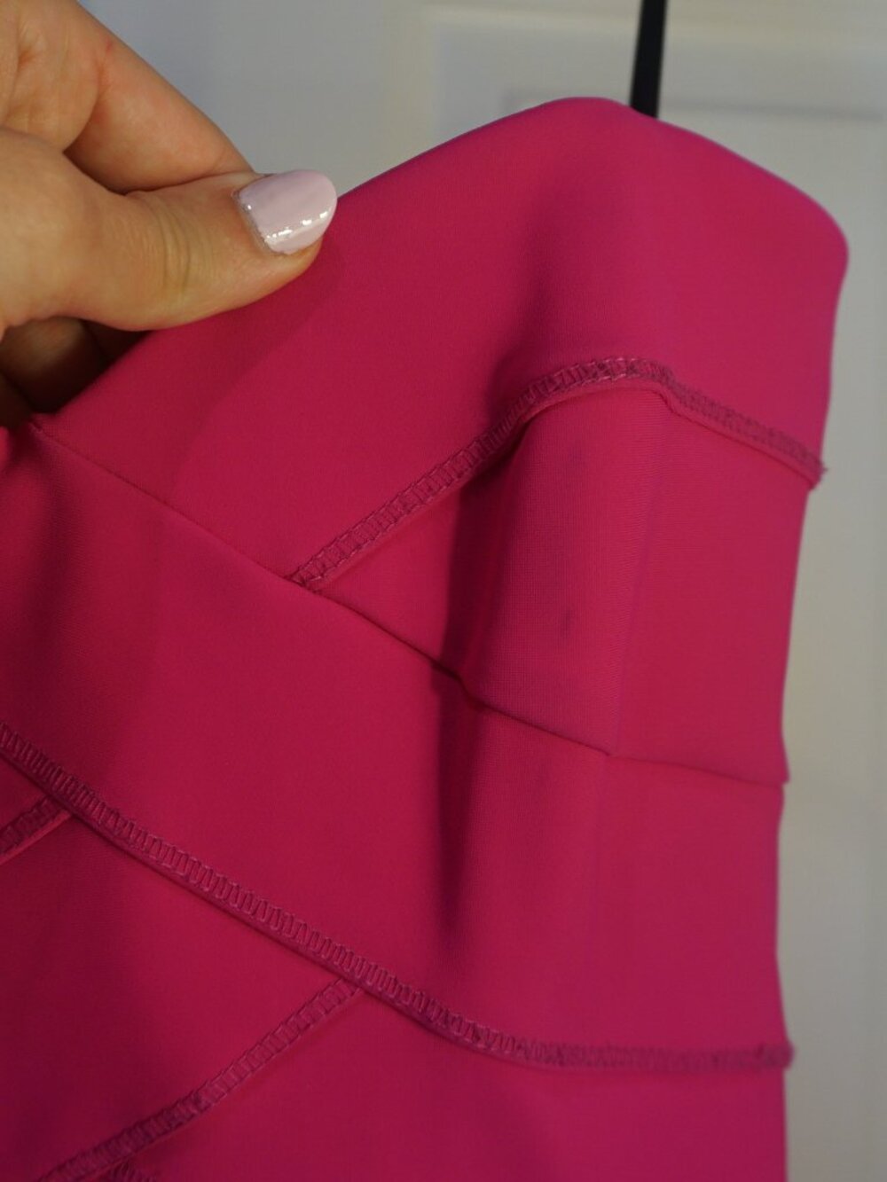 Laundry by Shelli Segal | Strapless Bandage Dress | Hot Pink | Size 4 - Picture 6 of 8